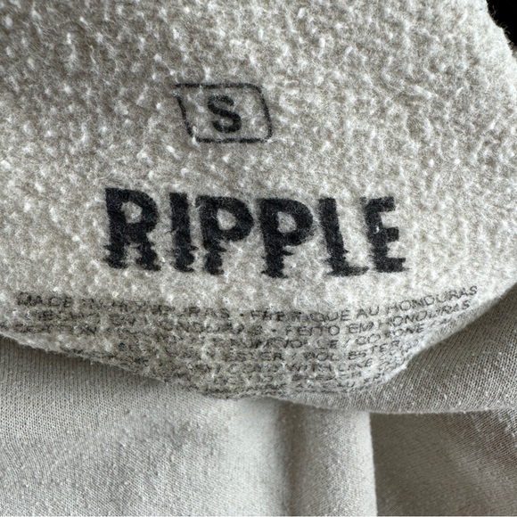 Ripple Tan Beige Crewneck Embroidered “Poetic” Pullover Size Small - Picture 5 of 8